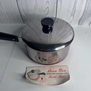 NOS Vintage Revere Ware 1801 2 Qt Saucepan Pan Lid Pamphlet New READ Pre-1968
